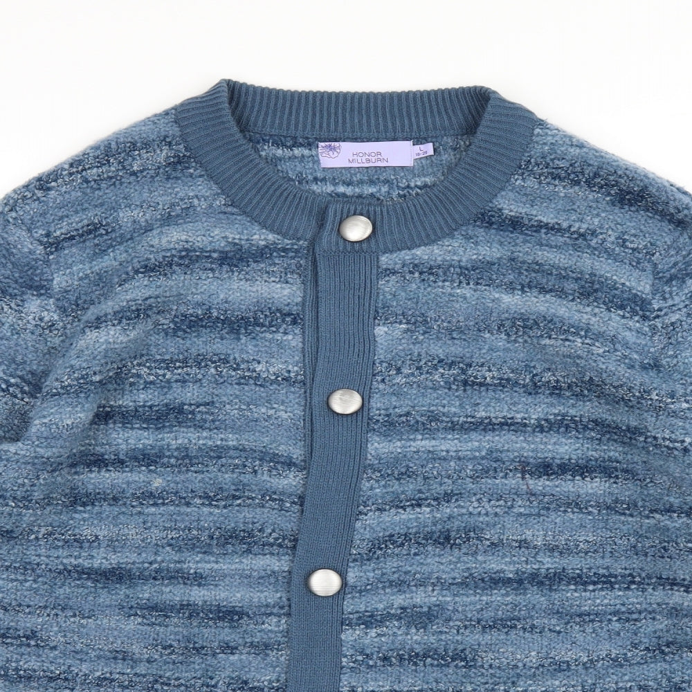 Honor Millburn Womens Blue Striped  Cardigan Jumper Size 18