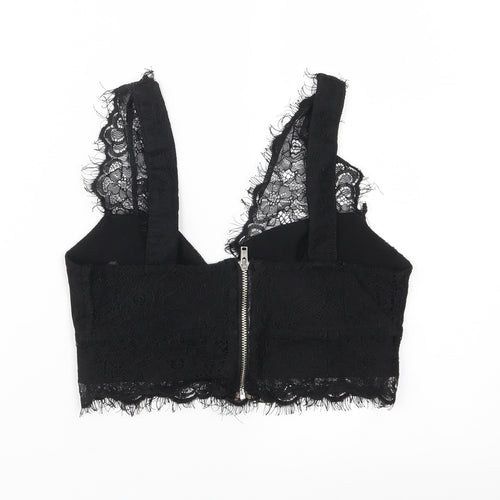 Topshop Womens Black  Lace Camisole Blouse Size 8