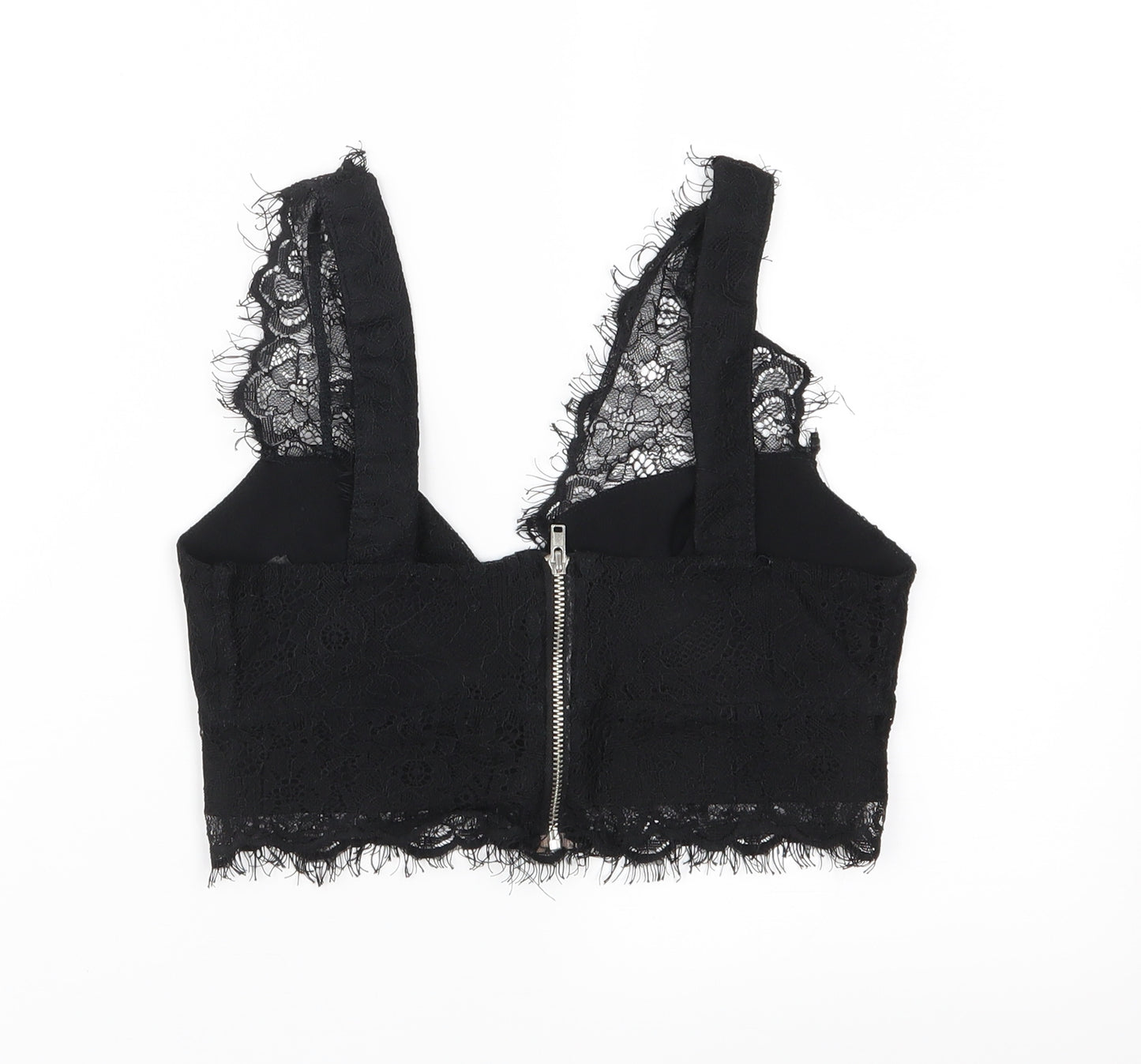 Topshop Womens Black  Lace Camisole Blouse Size 8