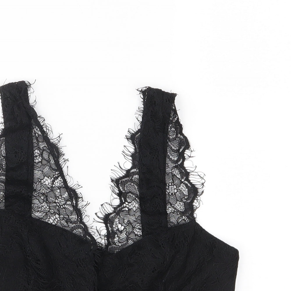 Topshop Womens Black  Lace Camisole Blouse Size 8
