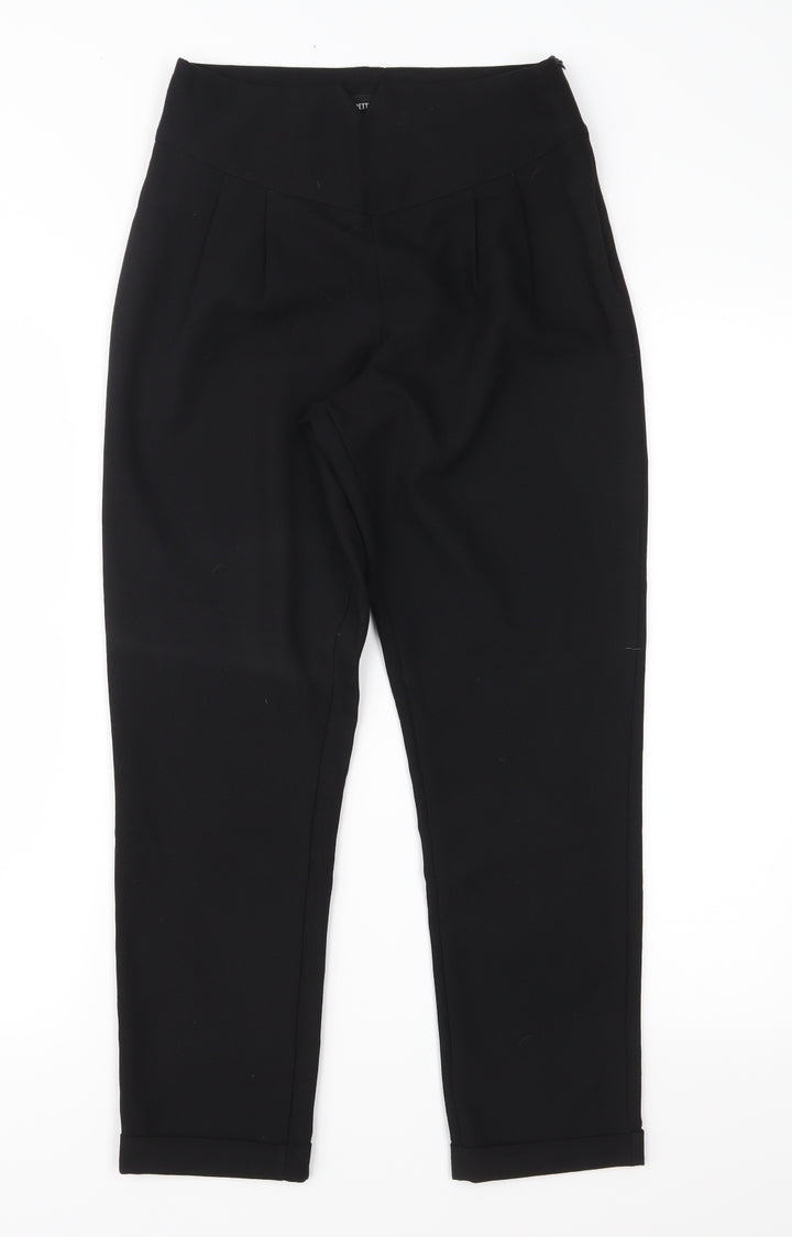 PRETTYLITTLETHING Womens Black   Trousers  Size 6 L26 in