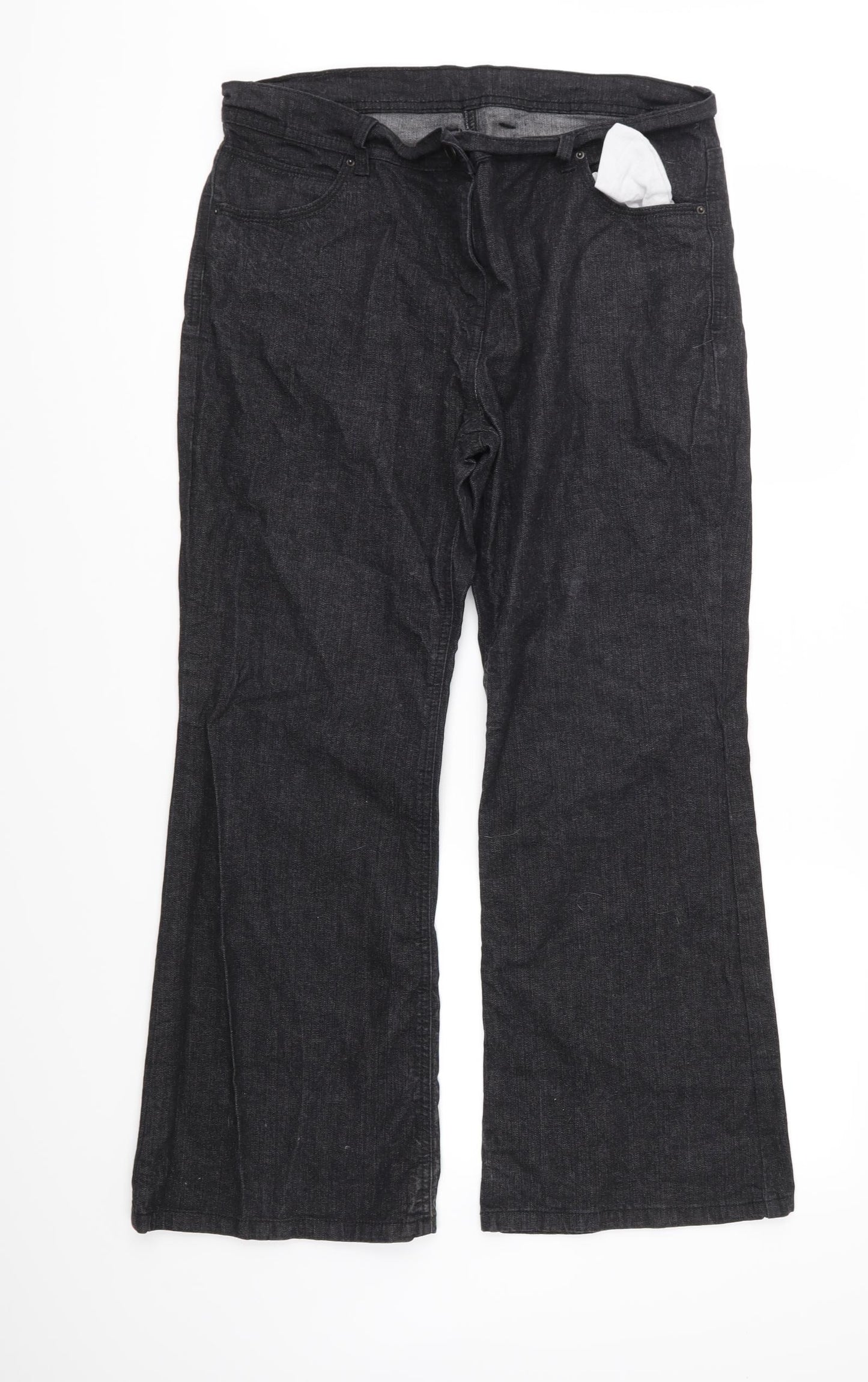Marks and Spencer Womens Black  Denim Flared Jeans Size 16 L26 in