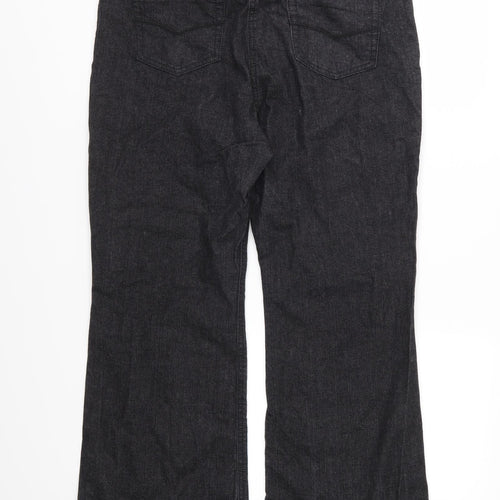 Marks and Spencer Womens Black  Denim Flared Jeans Size 16 L26 in