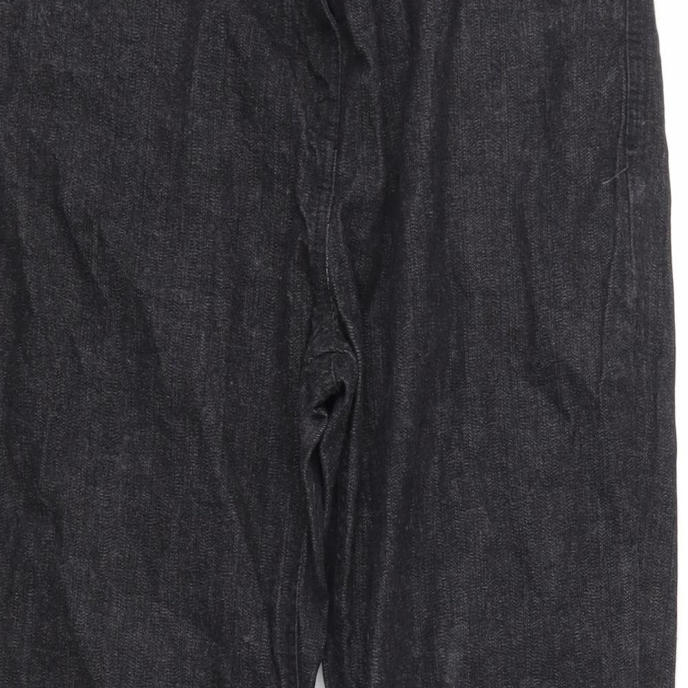 Marks and Spencer Womens Black  Denim Flared Jeans Size 16 L26 in