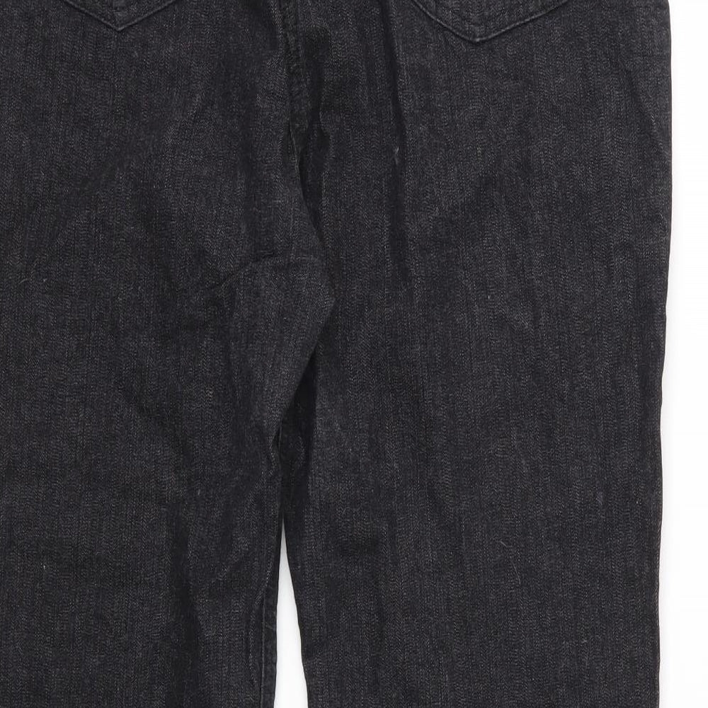 Marks and Spencer Womens Black  Denim Flared Jeans Size 16 L26 in