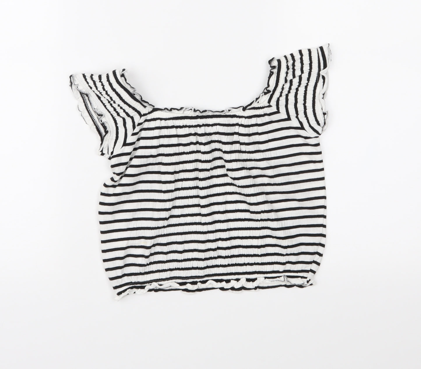 New Look Womens Black Striped  Basic Blouse Size 8