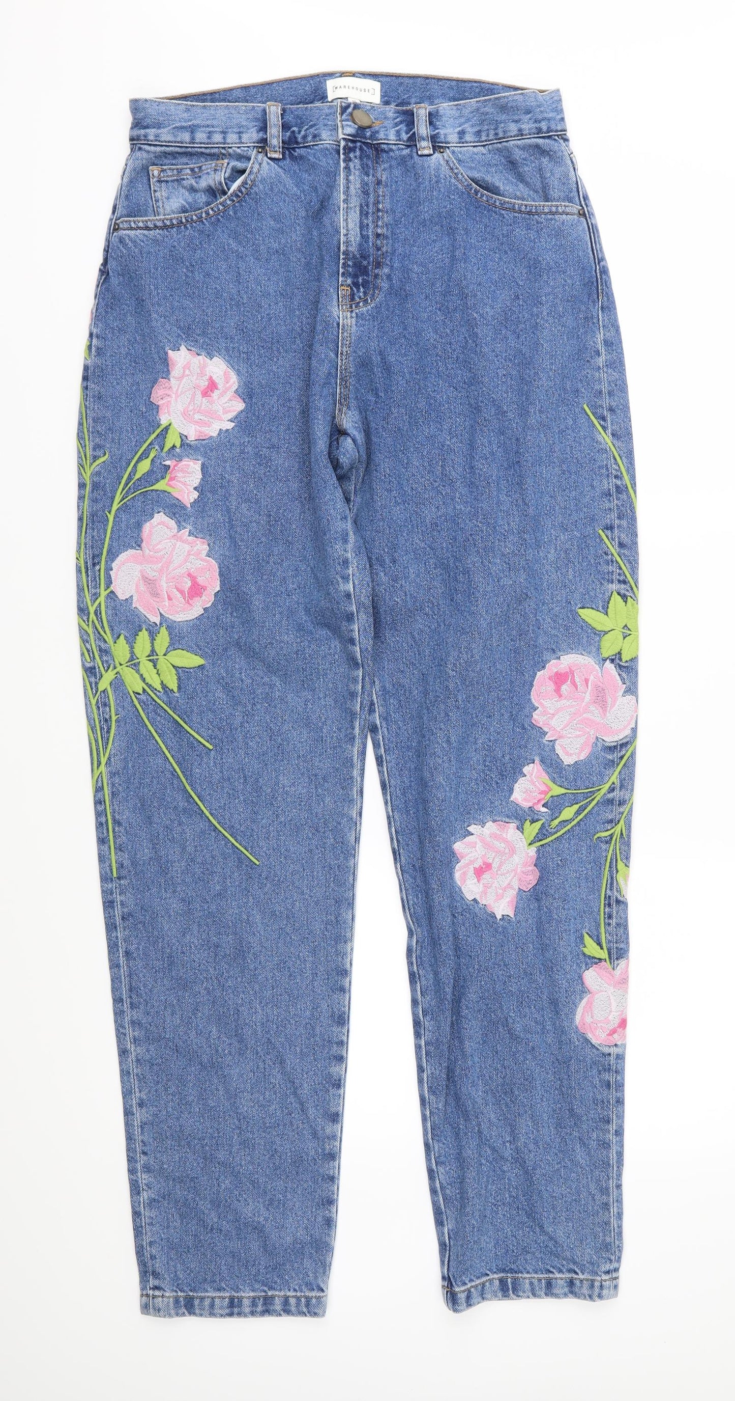 Warehouse Womens Blue  Denim Mom Jeans Size 12 L31 in