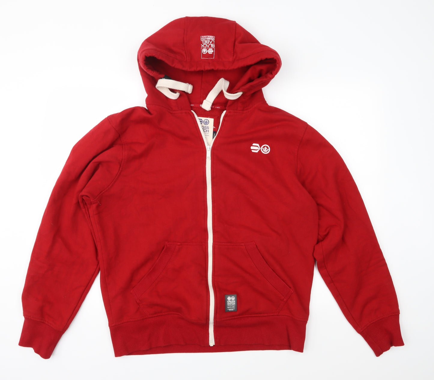 Crosshatch Mens Red  Jersey Full Zip Hoodie Size L