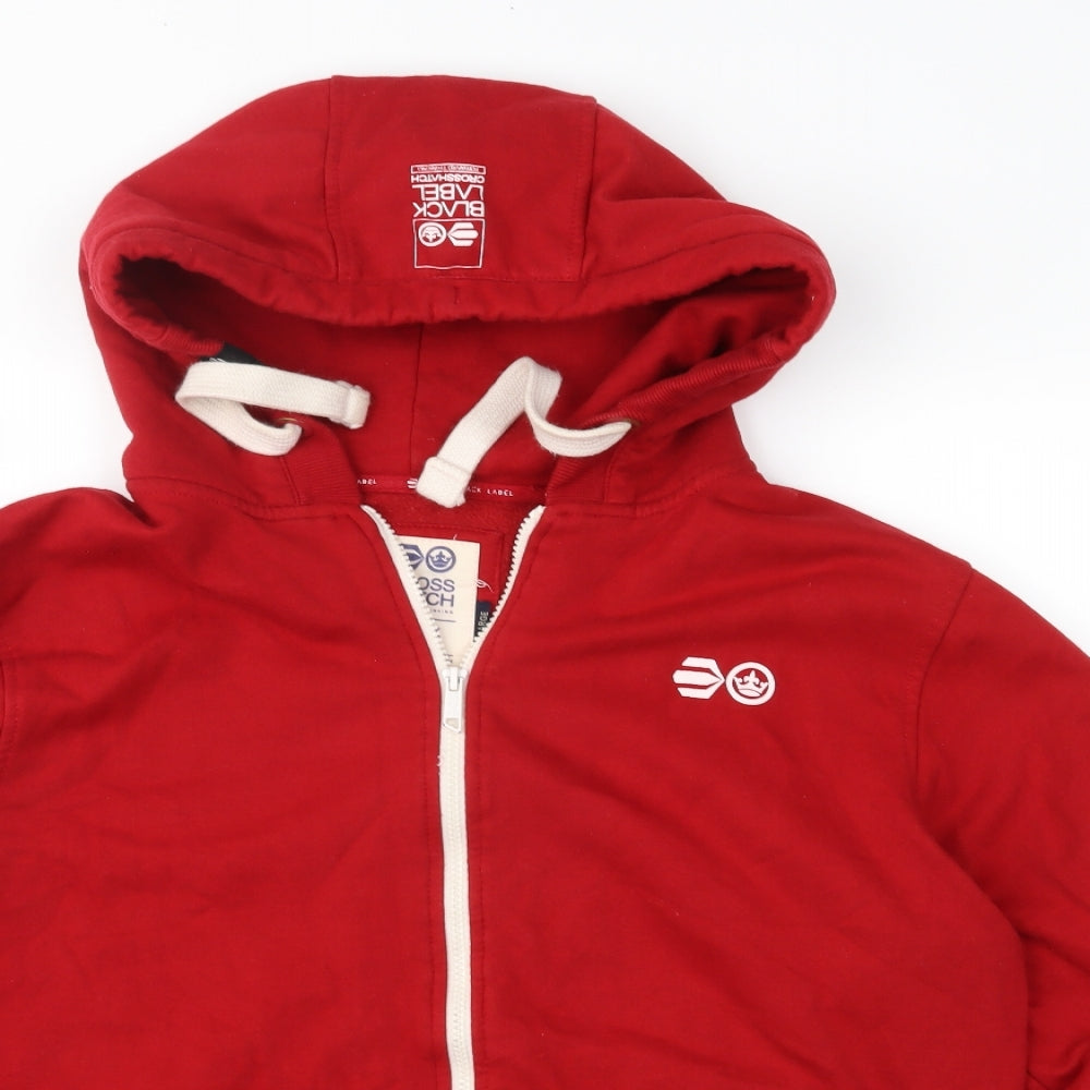Crosshatch Mens Red  Jersey Full Zip Hoodie Size L