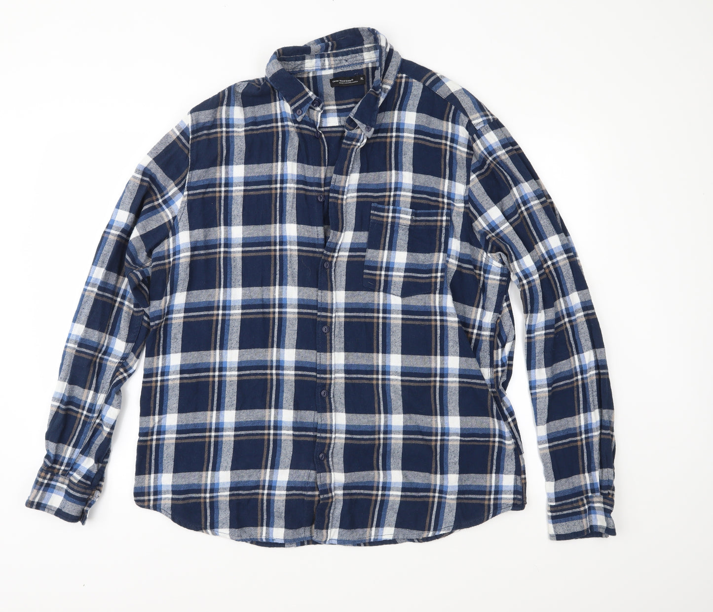 Cedar Wood State Mens Blue Check   Button-Up Size XL