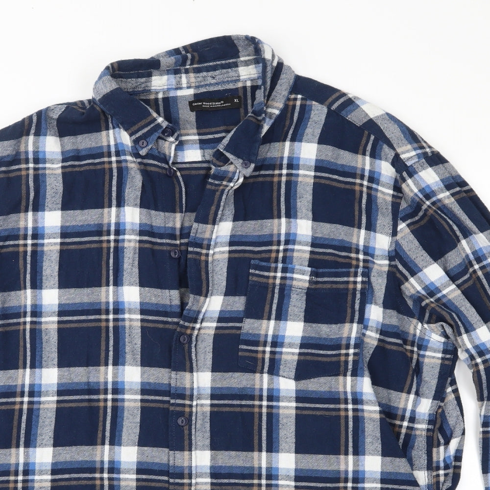 Cedar Wood State Mens Blue Check   Button-Up Size XL