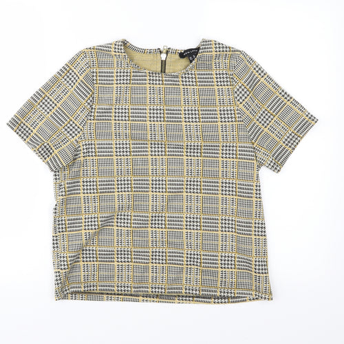 New Look Womens Yellow Check  Basic Blouse Size 10