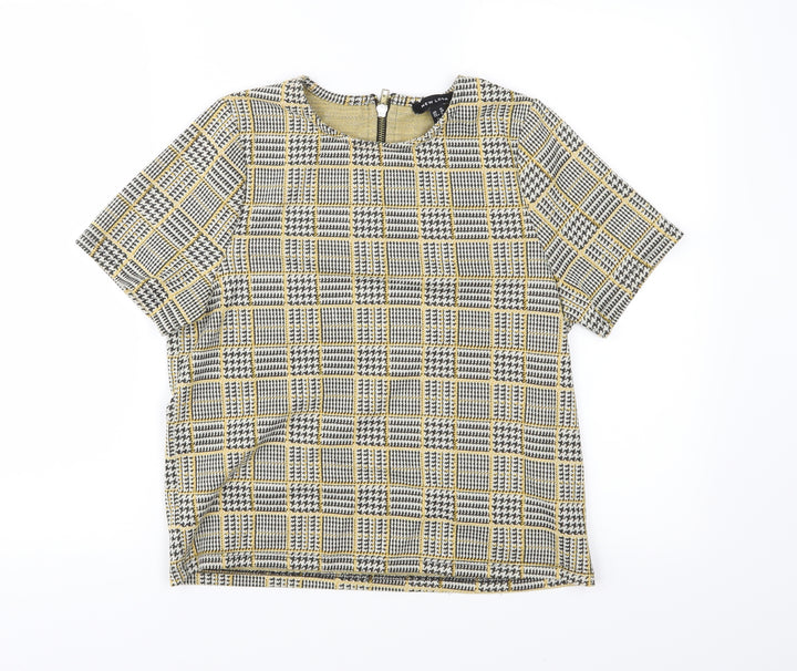 New Look Womens Yellow Check  Basic Blouse Size 10