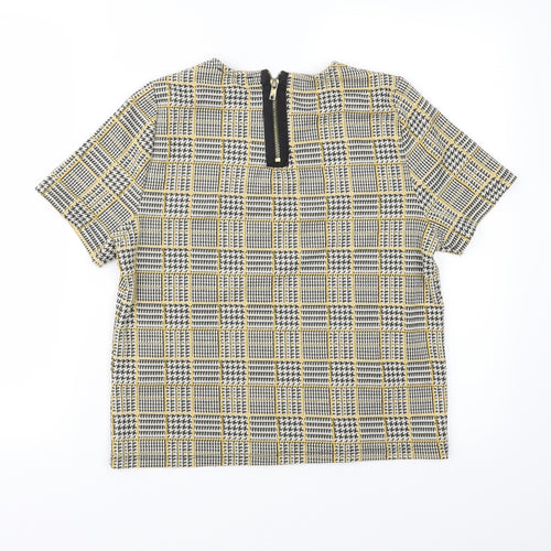 New Look Womens Yellow Check  Basic Blouse Size 10