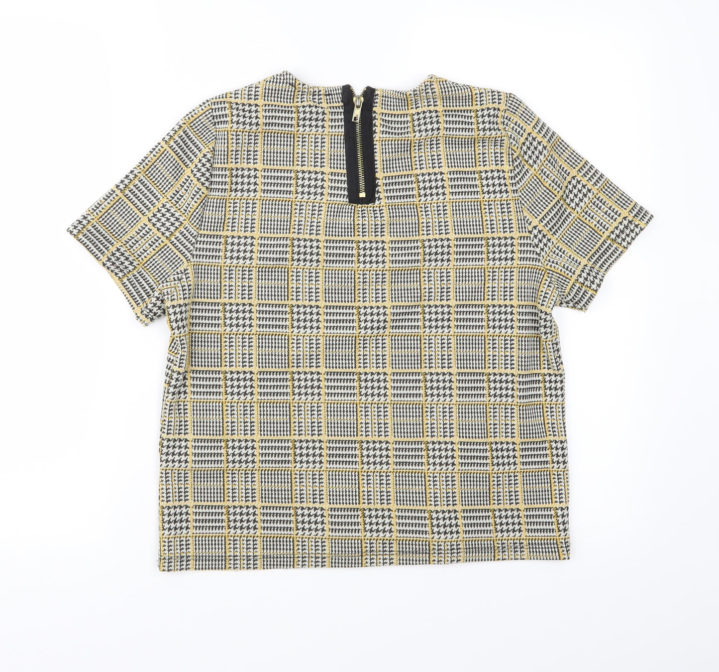 New Look Womens Yellow Check  Basic Blouse Size 10