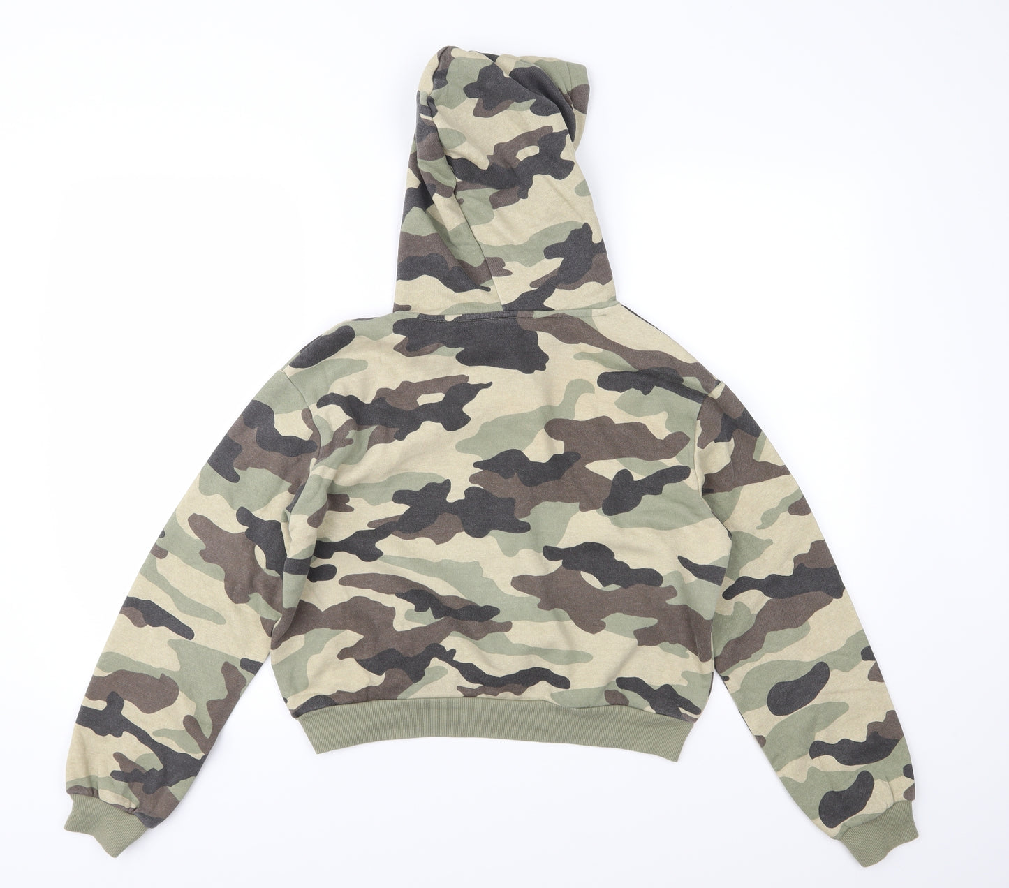 Divided Womens Green Camouflage Jersey Pullover Hoodie Size XS