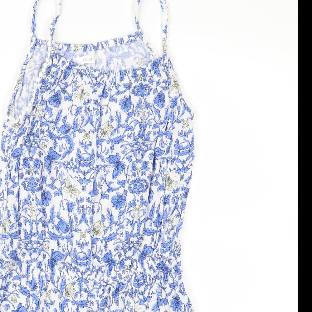 NEXT Girls Blue Floral  Playsuit One-Piece Size 12 Years