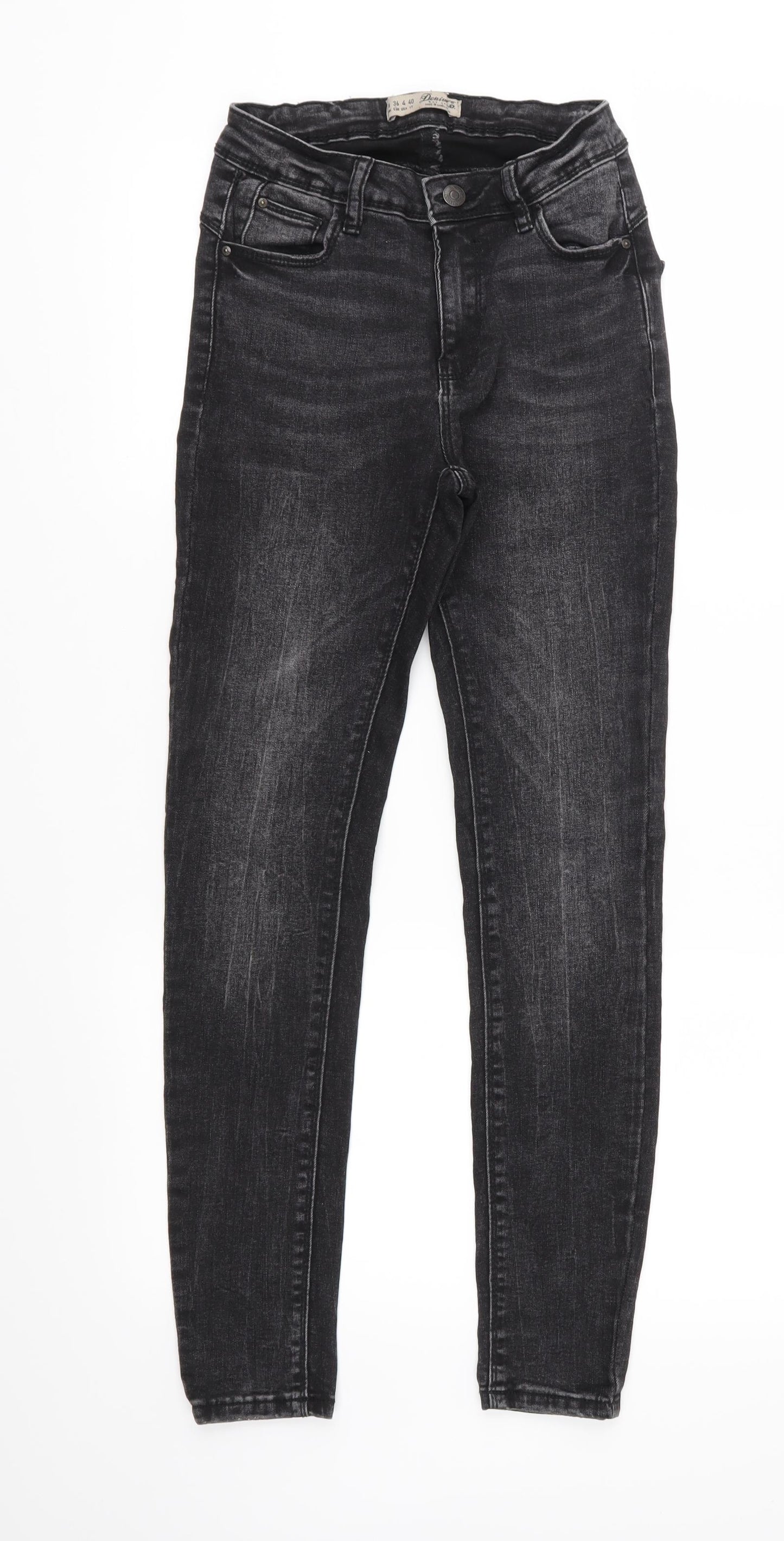 Denim & Co. Womens Black  Denim Skinny Jeans Size 8 L26 in