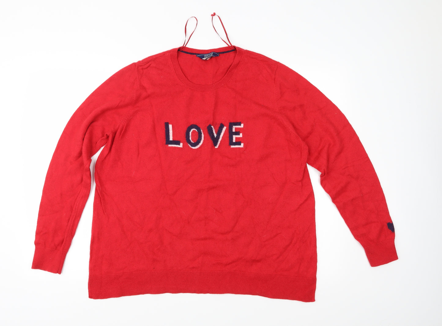 Joules Womens Red Fair Isle Knit Pullover Jumper Size 20