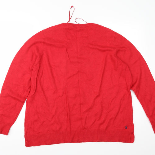 Joules Womens Red Fair Isle Knit Pullover Jumper Size 20