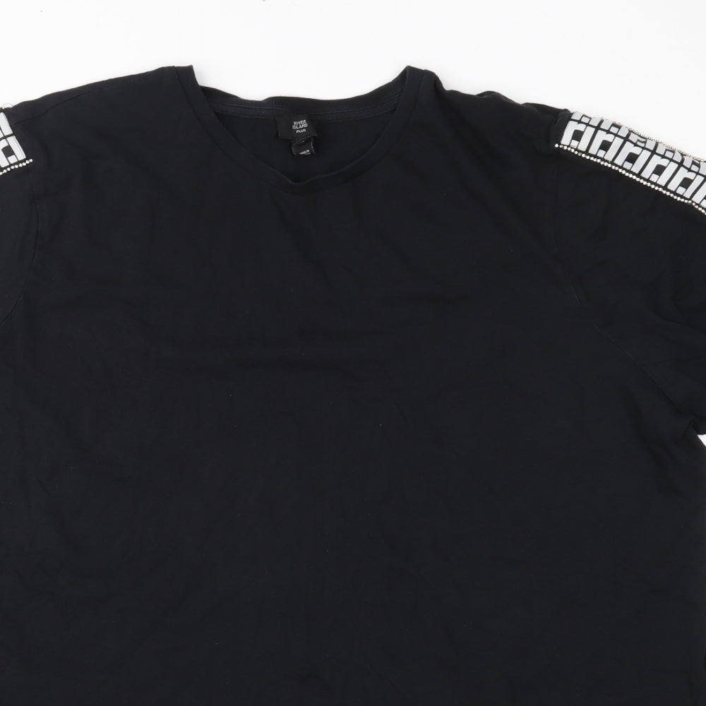 River Island Womens Black  Jersey Basic T-Shirt Size 24