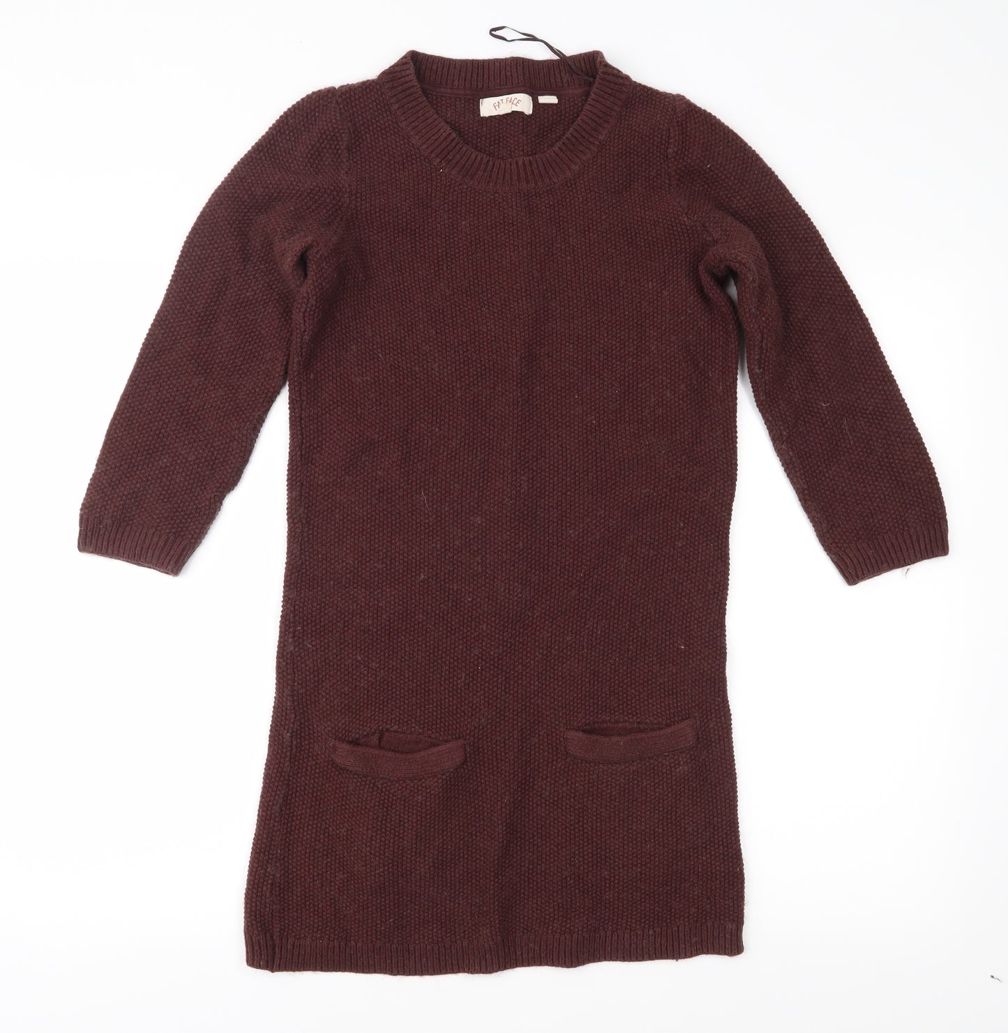 Fat Face Womens Brown  Knit Jumper Dress  Size 8