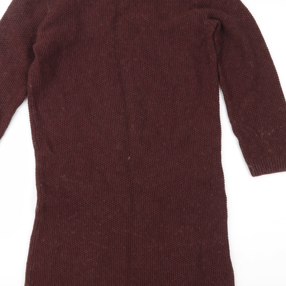 Fat Face Womens Brown  Knit Jumper Dress  Size 8