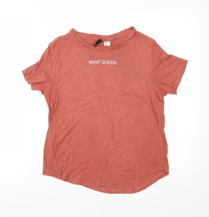Divided Womens Brown Jersey Basic T-Shirt Size S