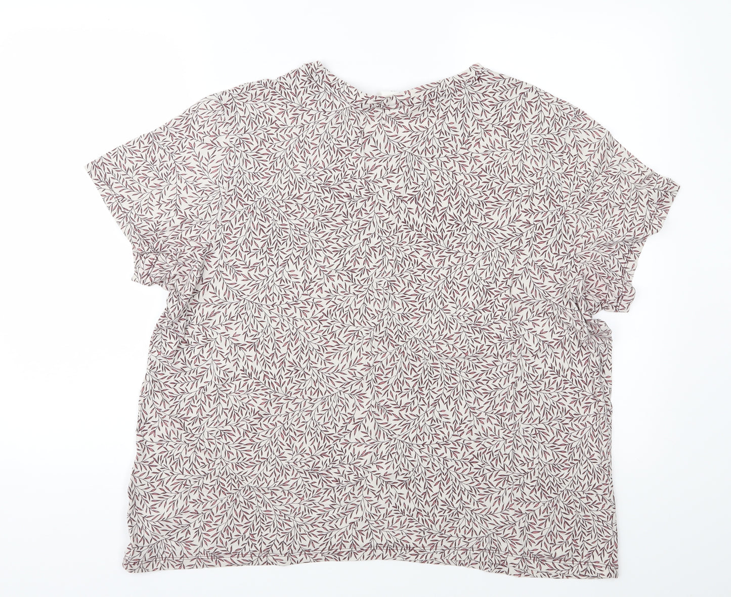 H&M Womens Red Floral Jersey Basic T-Shirt Size XL