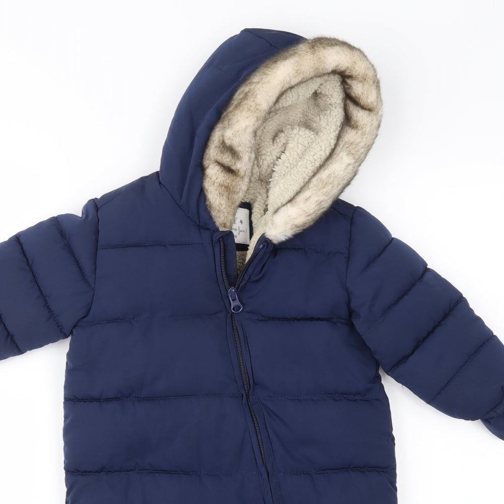 Marks and Spencer Baby Blue   Overcoat Snowsuit Size 12-18 Months