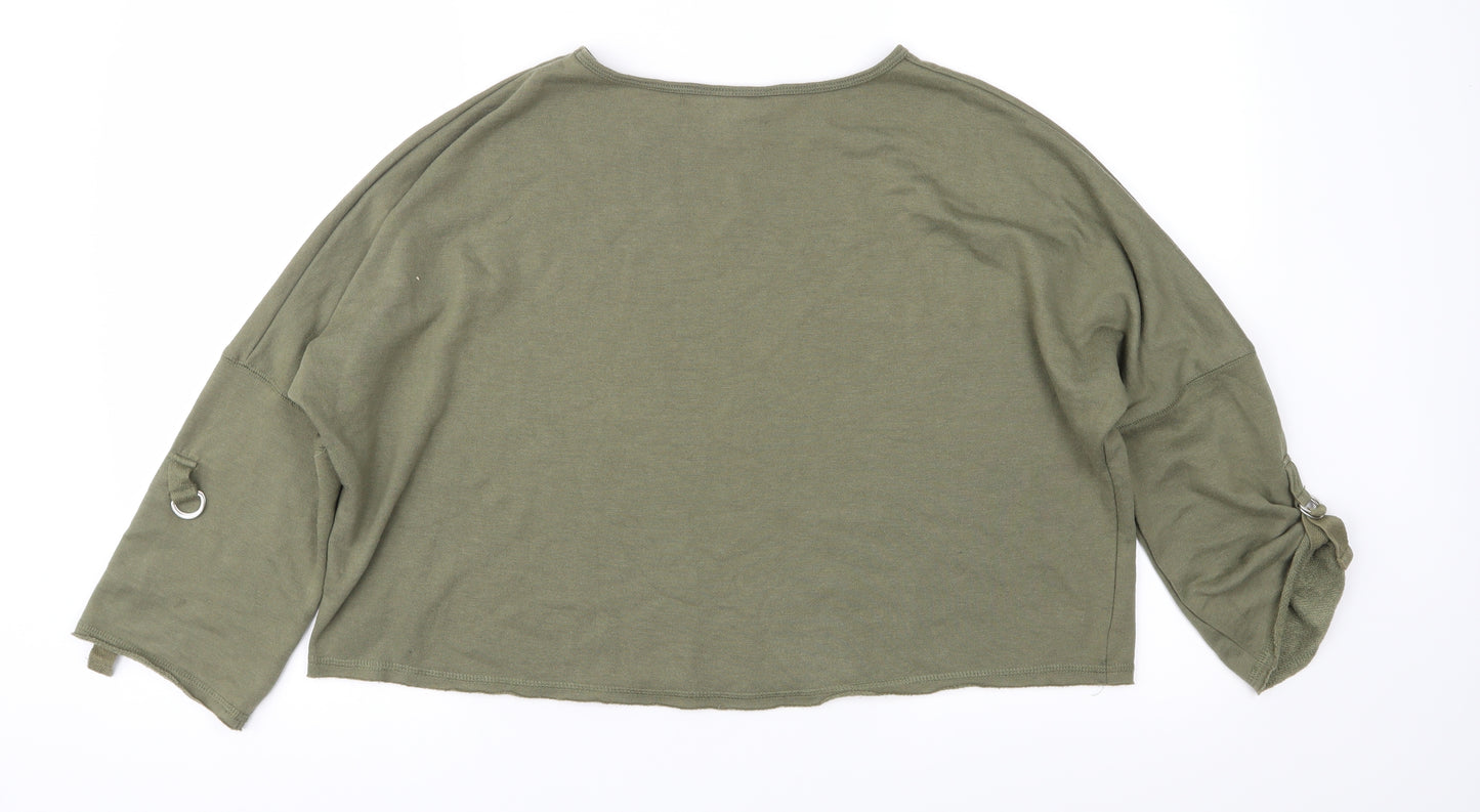 New Look Womens Green   Pullover Sweatshirt Size 10