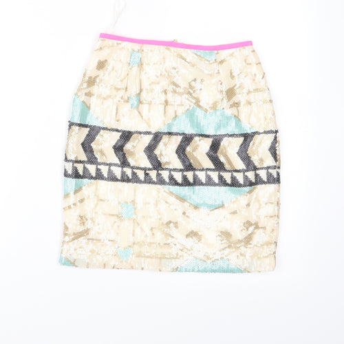 Miss Selfridge Womens Multicoloured Geometric  Straight & Pencil Skirt Size 6