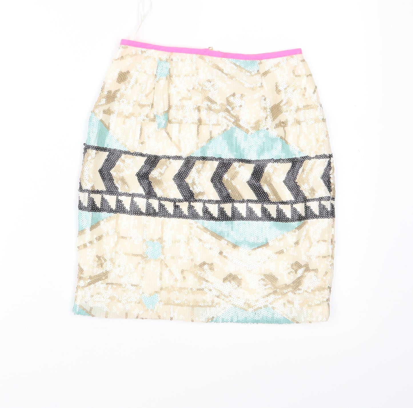 Miss Selfridge Womens Multicoloured Geometric  Straight & Pencil Skirt Size 6