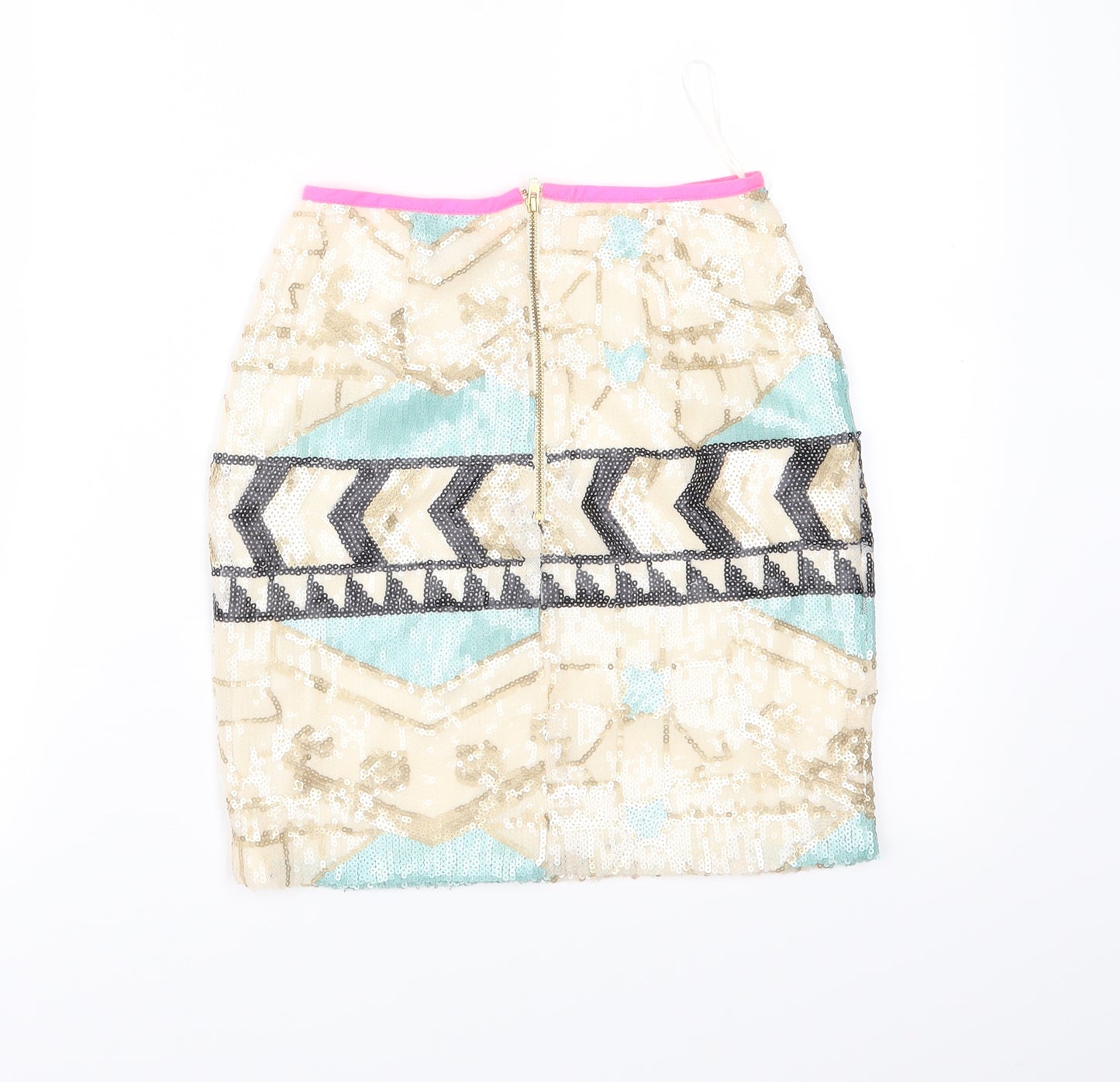 Miss Selfridge Womens Multicoloured Geometric  Straight & Pencil Skirt Size 6