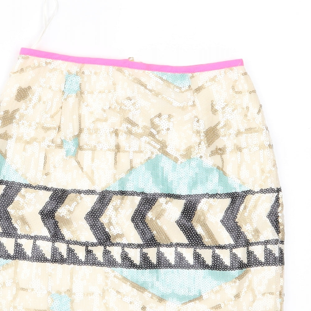 Miss Selfridge Womens Multicoloured Geometric  Straight & Pencil Skirt Size 6