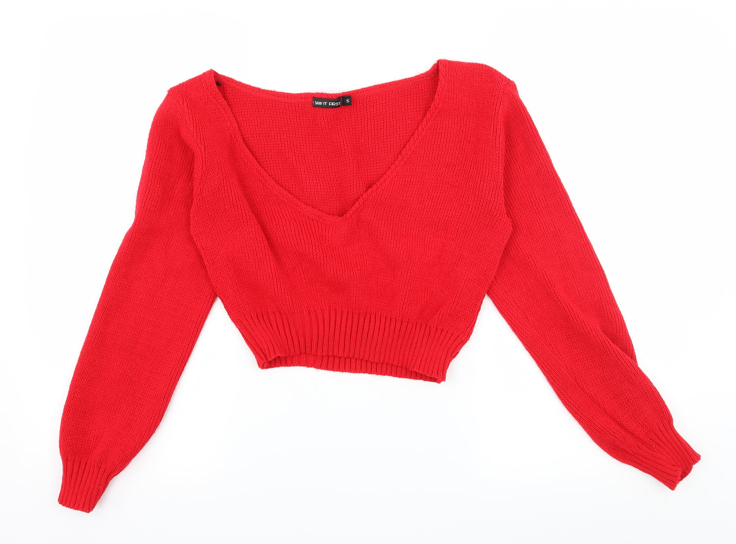 I SAW IT FIRST Womens Red  Knit Pullover Jumper Size S