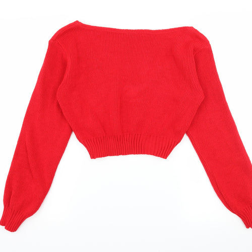 I SAW IT FIRST Womens Red  Knit Pullover Jumper Size S