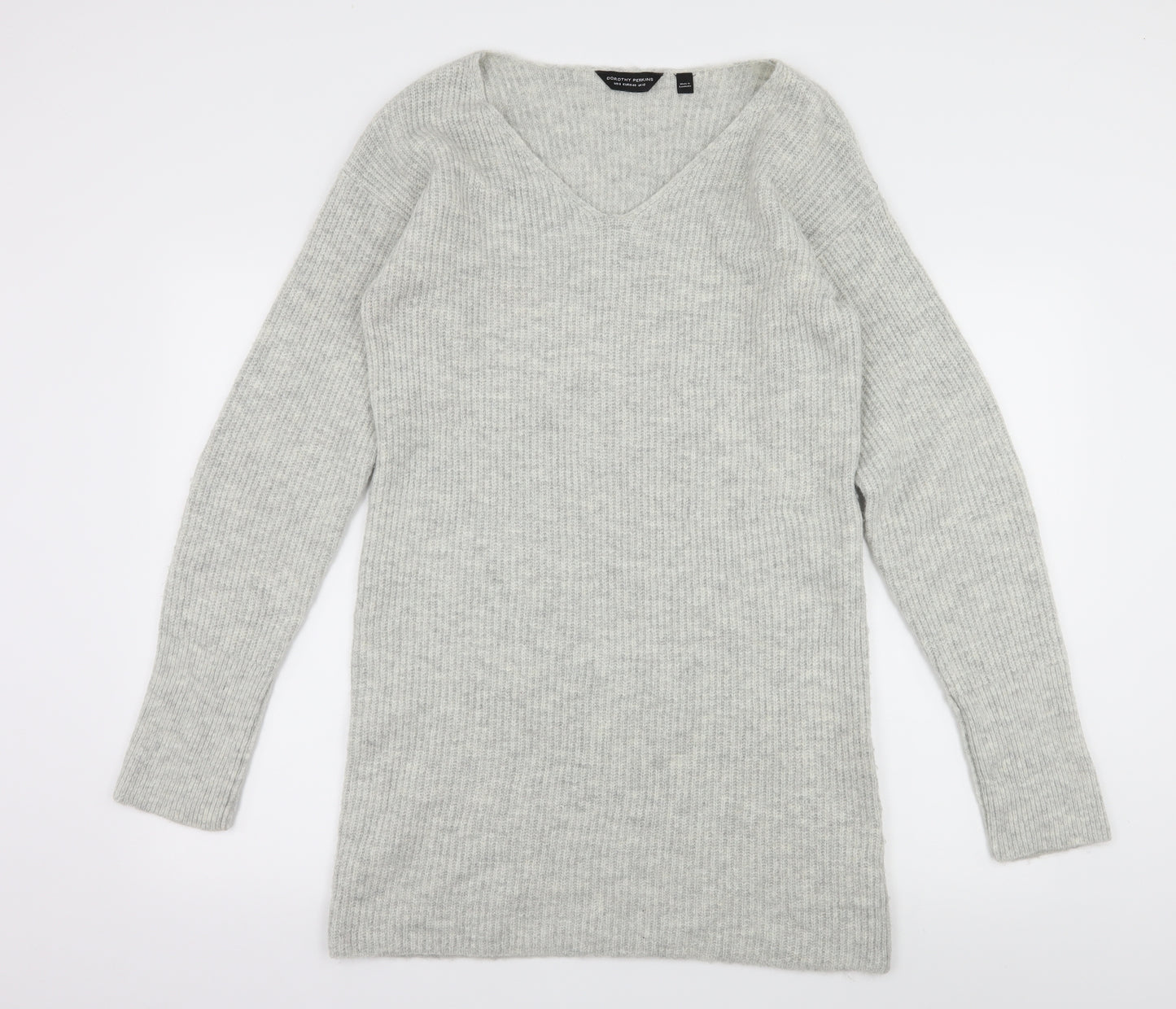 Dorothy Perkins Womens Grey  Knit Jumper Dress  Size 12
