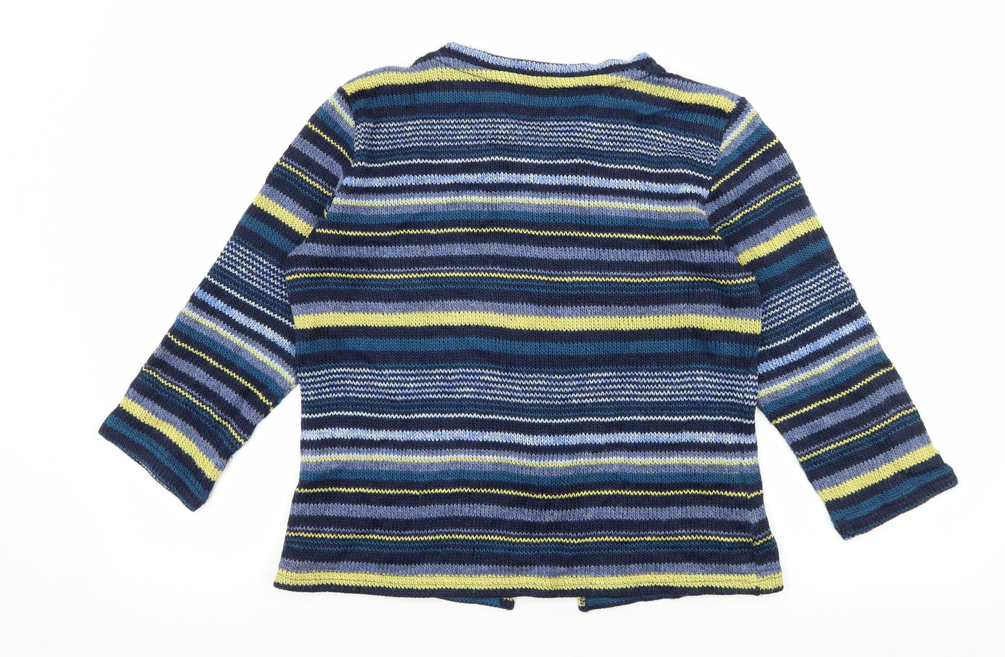 Per Una Womens Blue Striped Knit Cardigan Jumper Size M