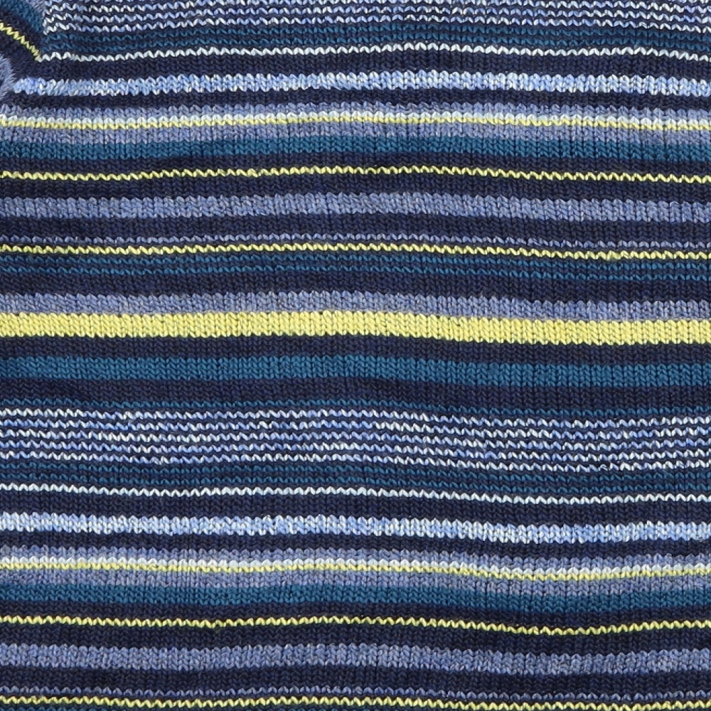 Per Una Womens Blue Striped Knit Cardigan Jumper Size M