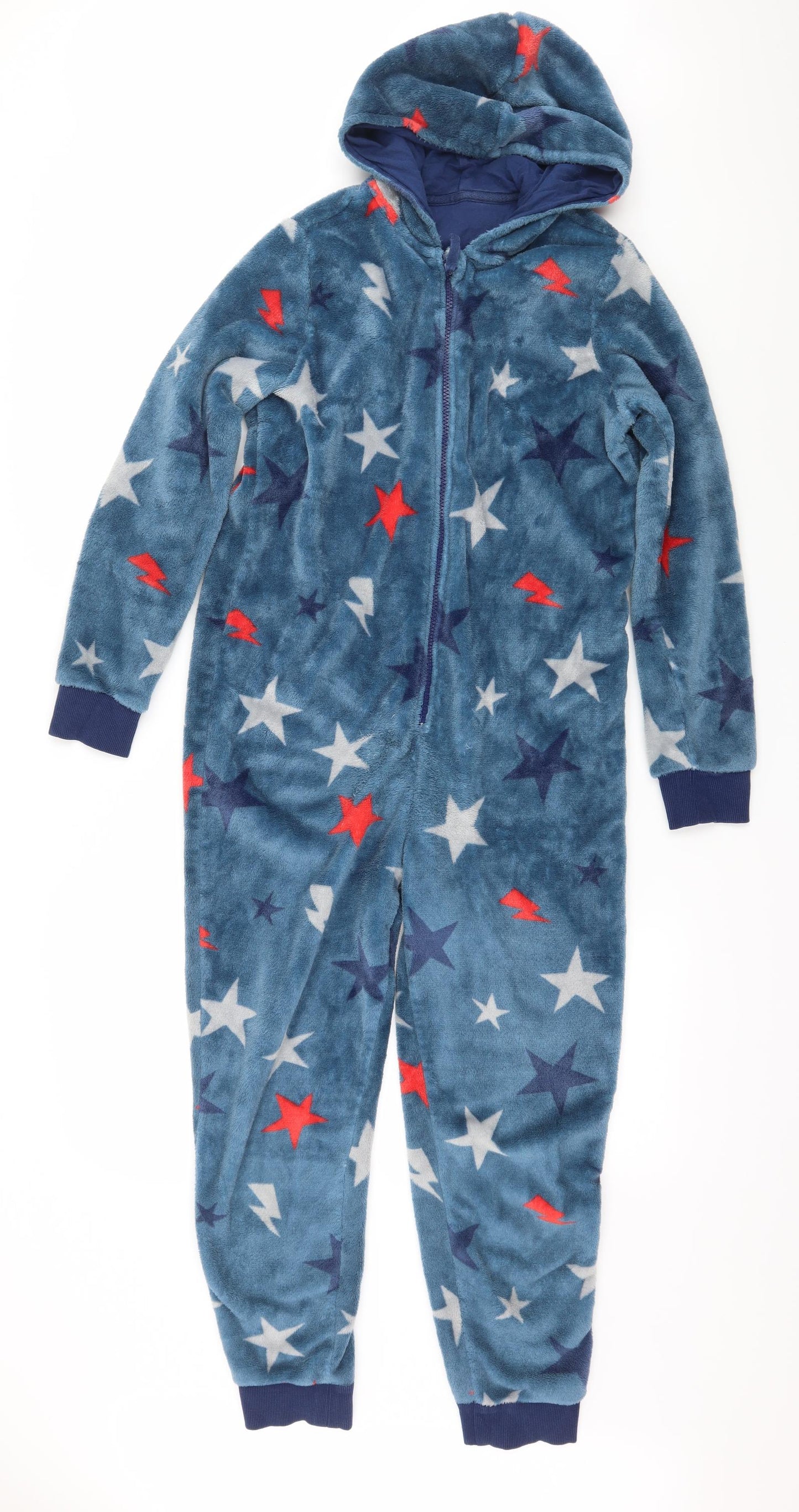 Marks and Spencer Boys Blue Geometric Microfibre  One Piece Size 11-12 Years