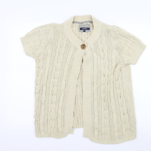 Maine Womens Beige  Knit Cardigan Jumper Size 16