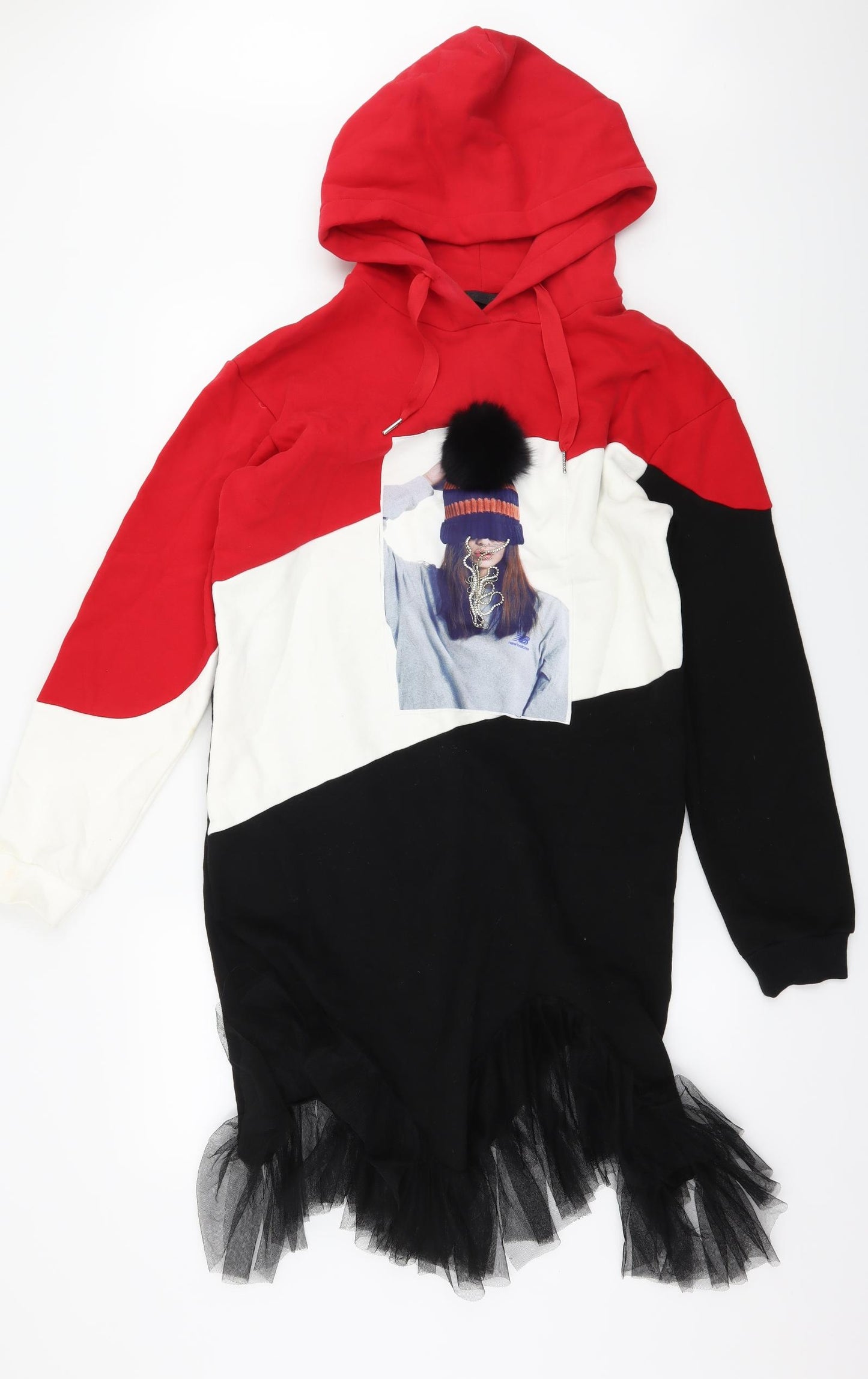 Fun & Fun Womens Multicoloured Colourblock Jersey Jumper Dress  Size 14  - Hoodie Dress