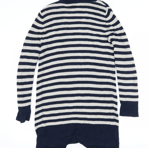 Wallis Womens Blue Striped Knit Cardigan Jumper Size M