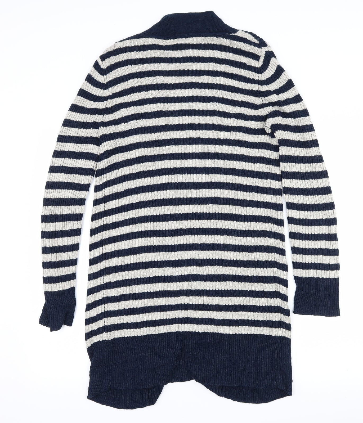 Wallis Womens Blue Striped Knit Cardigan Jumper Size M