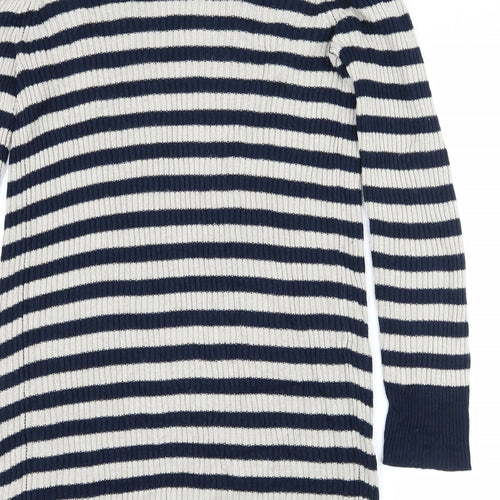 Wallis Womens Blue Striped Knit Cardigan Jumper Size M