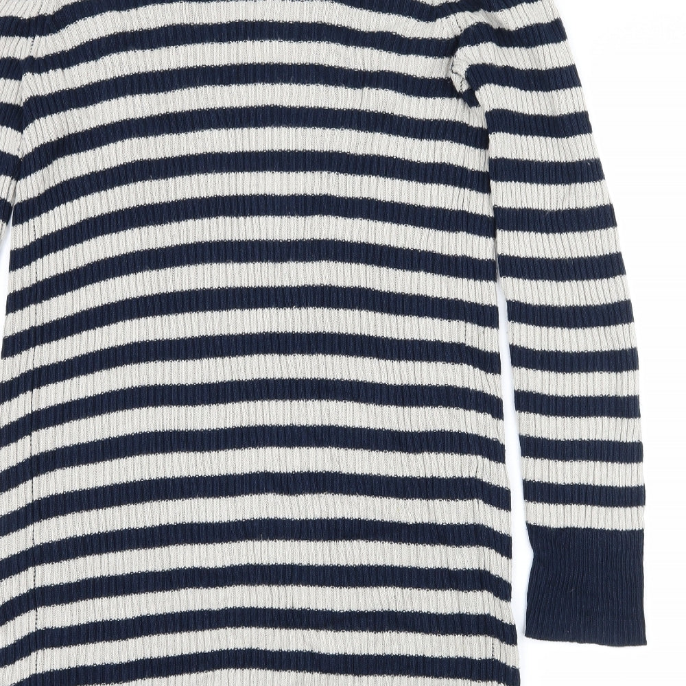Wallis Womens Blue Striped Knit Cardigan Jumper Size M