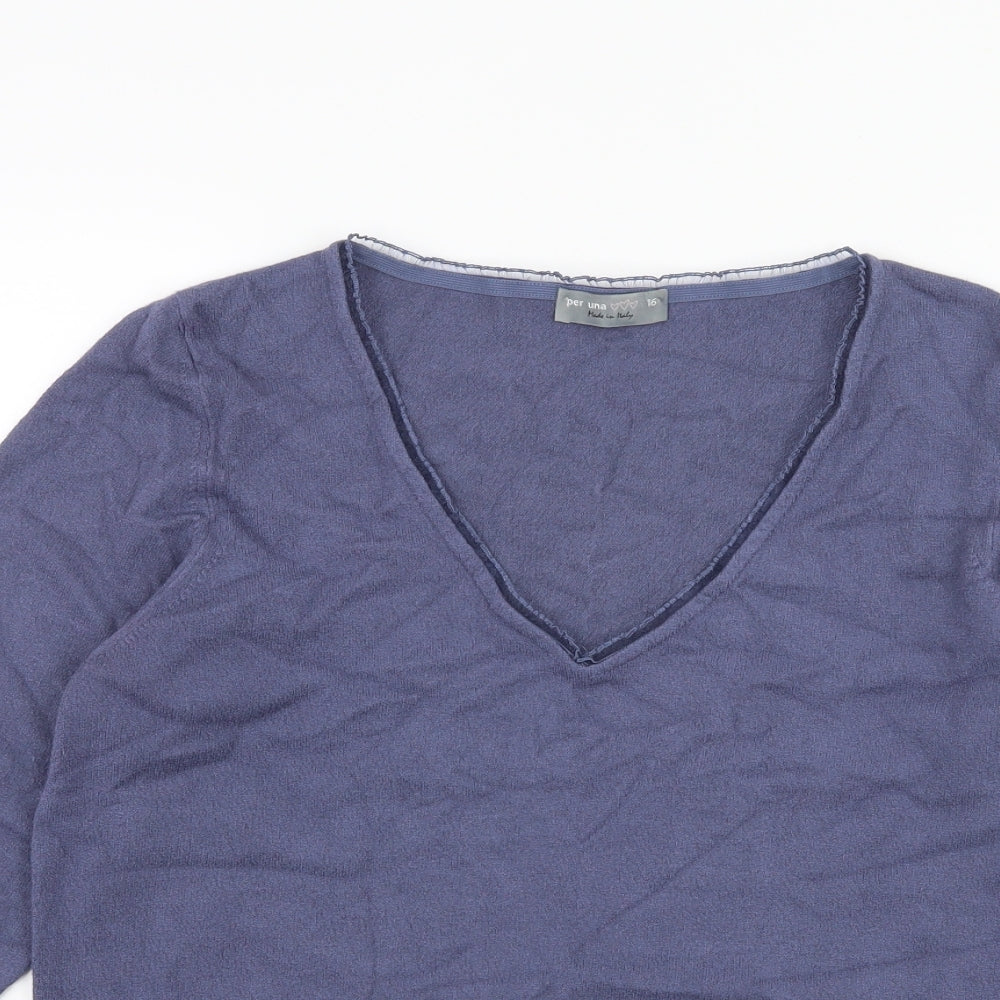 Per Una Womens Purple  Knit Cardigan Jumper Size 16