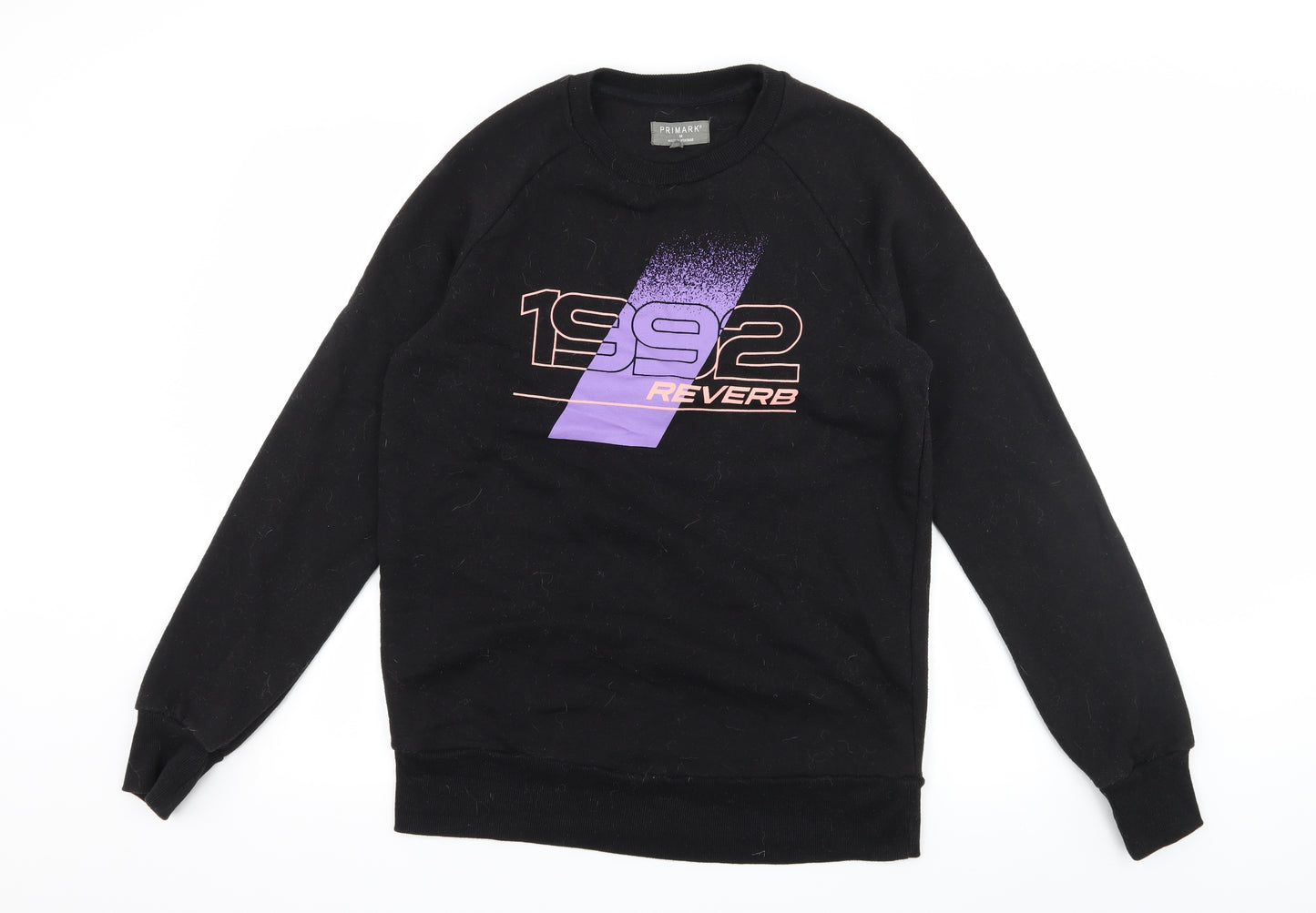 Primark Mens Black  Jersey Pullover Sweatshirt Size M  - 1992