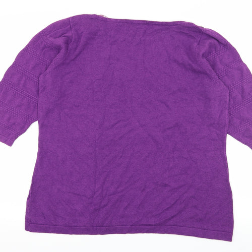 BGS Womens Purple  Knit Pullover Jumper Size 20
